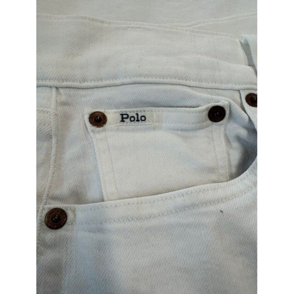 Polo Ralph Lauren White Denim Button-Front Skirt With Back Pockets Size 10 - Picture 3 of 7